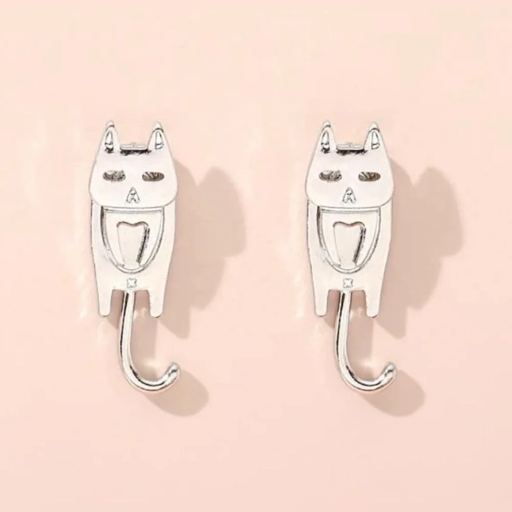 “Flat Cat” Silver Grumpy Kitten Whimsy Cartoon Full Body Curly Tail Ear Jackets - Picture 7 of 15